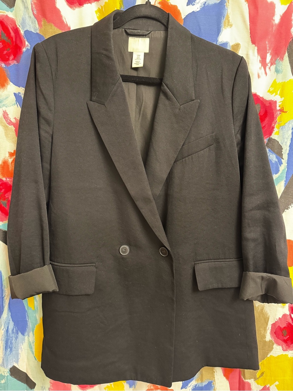 H&M Black Double-Breasted Blazer
